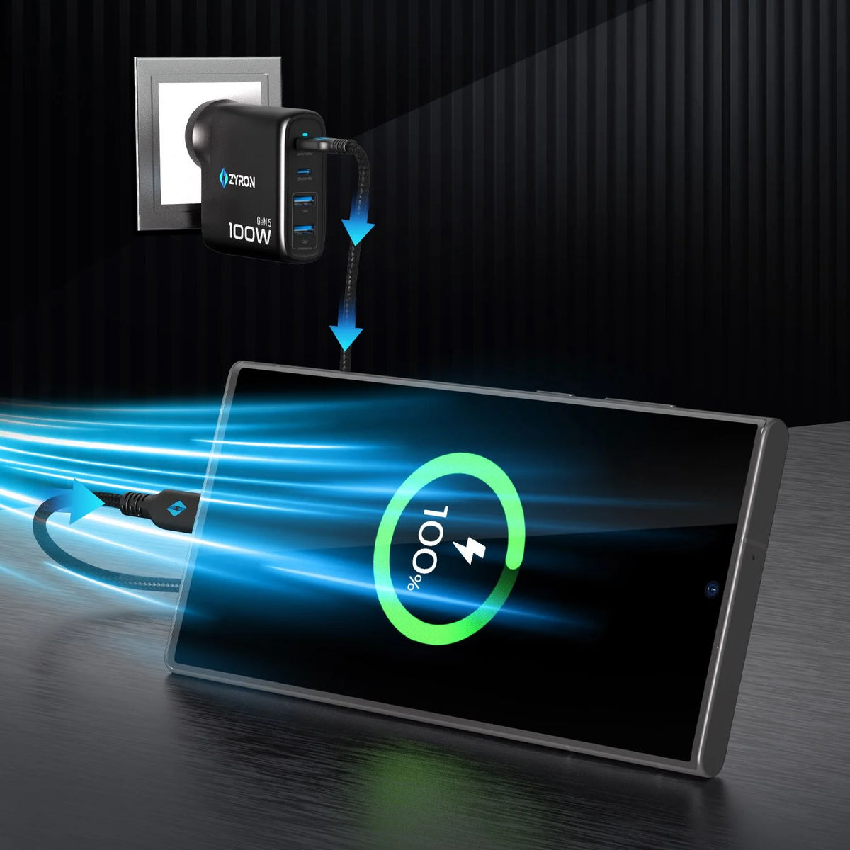 Zyron Tech Four-Port GaN Wall Charger