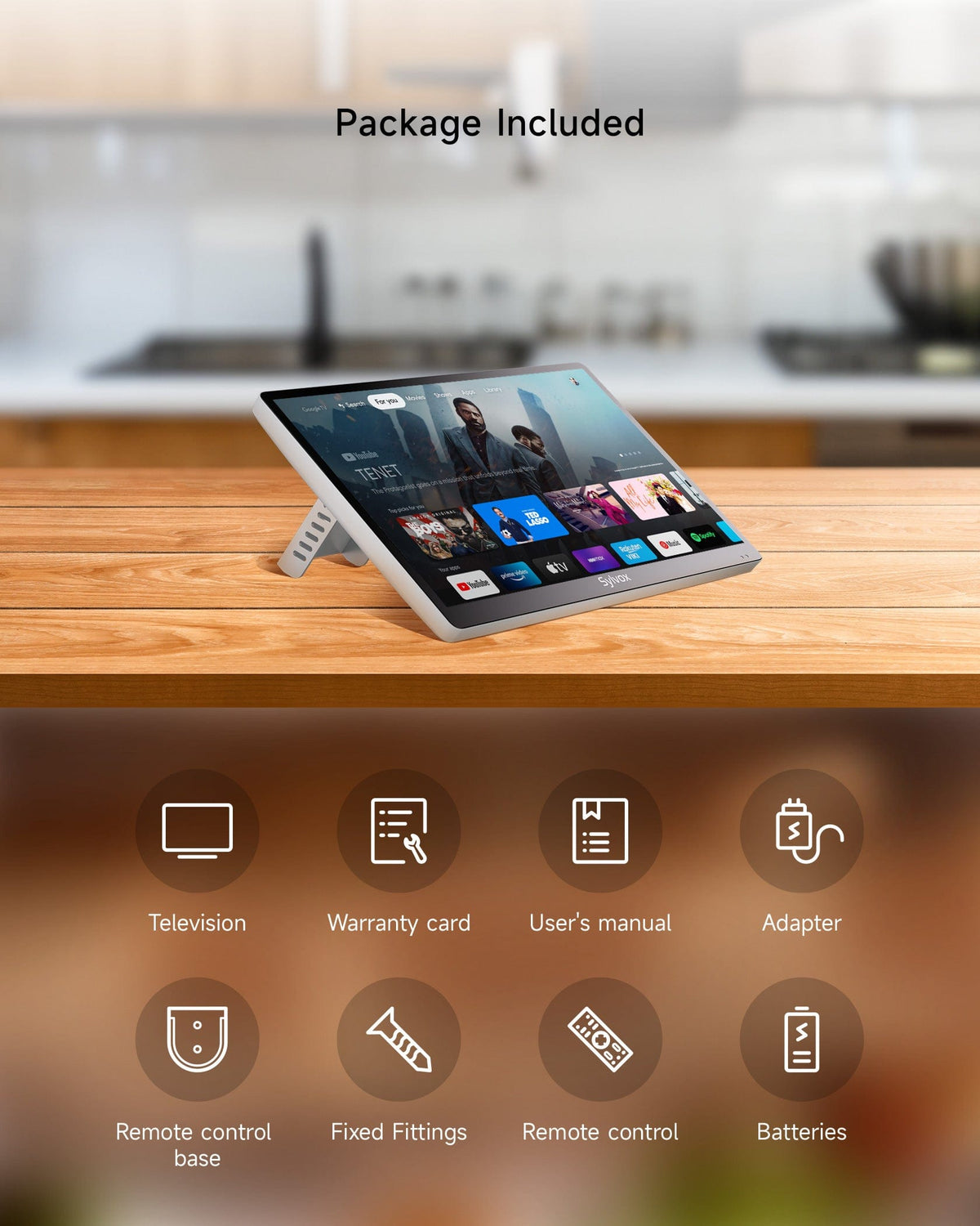 SYLVOX Under-Cabinet Smart TV