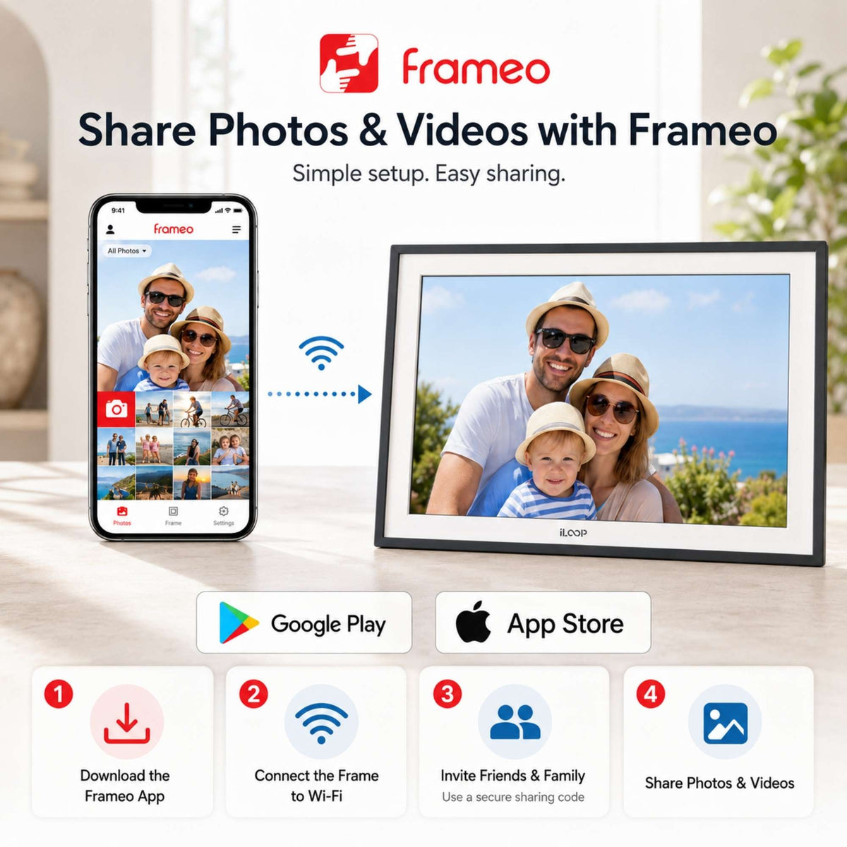 iLoop Wi-Fi Digital Photo Frame