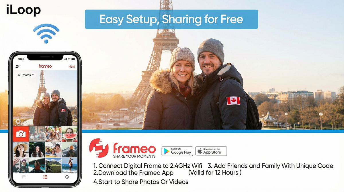 iLoop Wi-Fi Digital Photo Frame