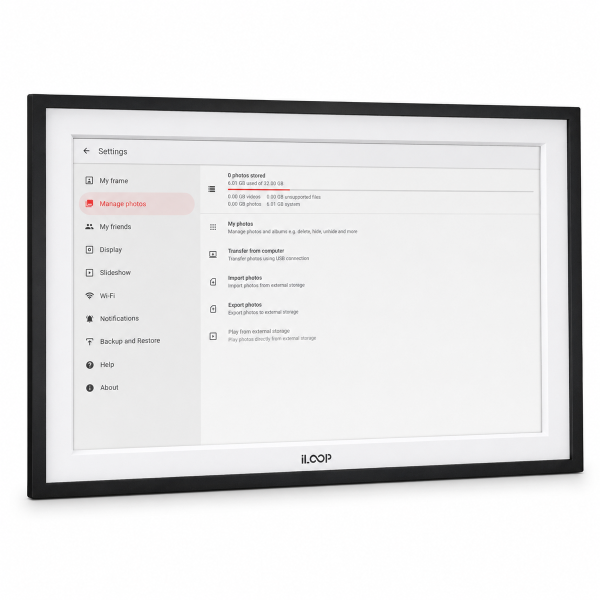 iLoop Wi-Fi Digital Photo Frame