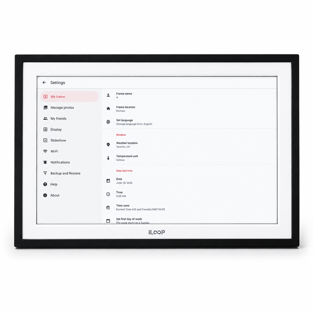 iLoop Wi-Fi Digital Photo Frame