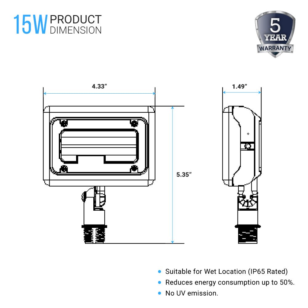 Wen Lighting Outdoor LED Flood Light