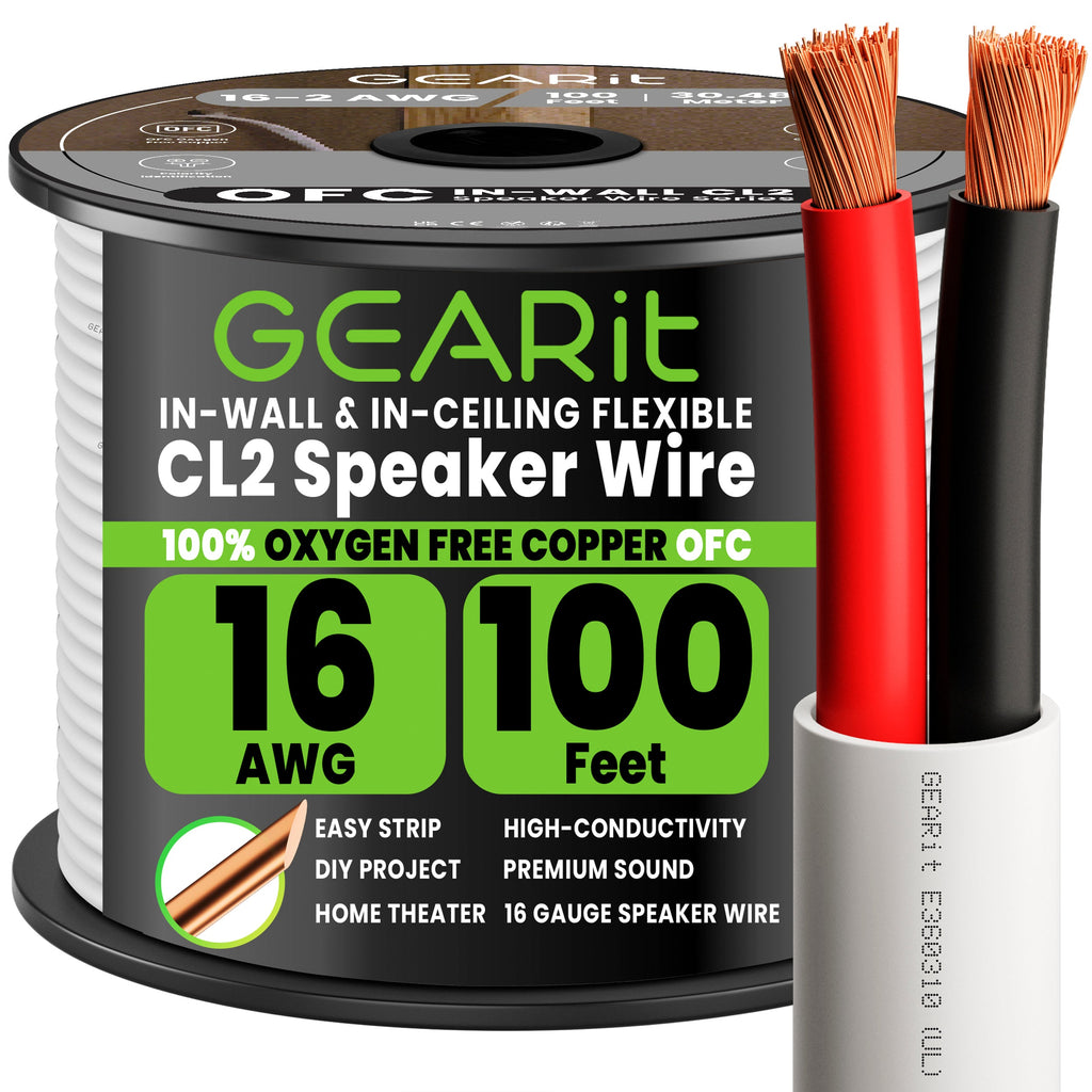 GEARit 16 AWG In-Wall Speaker Wire