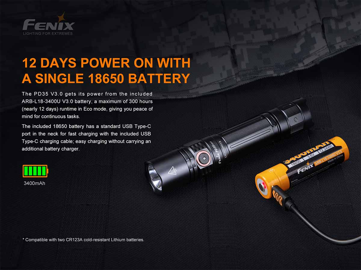 Fenix Rechargeable Handheld Flashlight