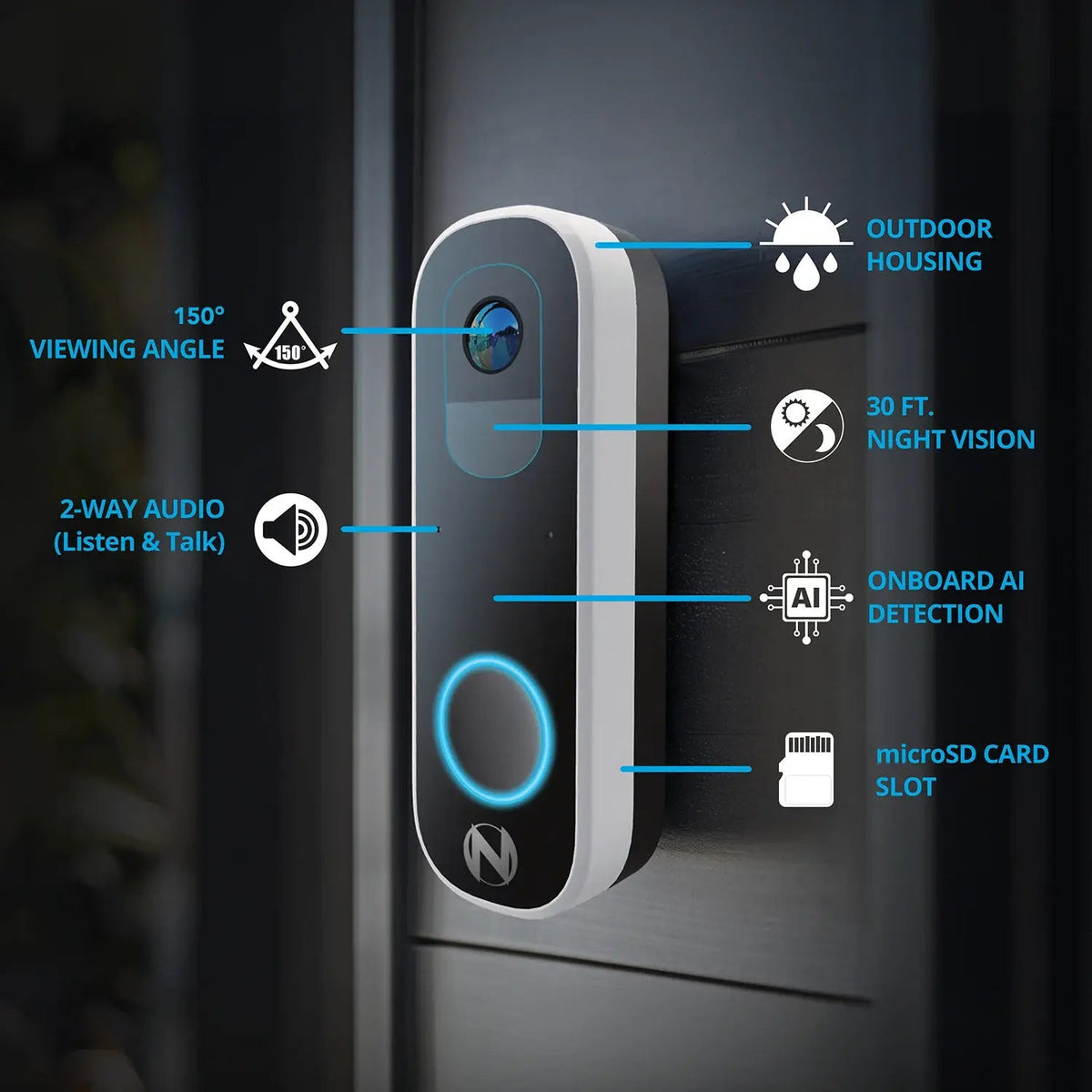 DB4HCH-B Video Doorbell and Wireless Chime