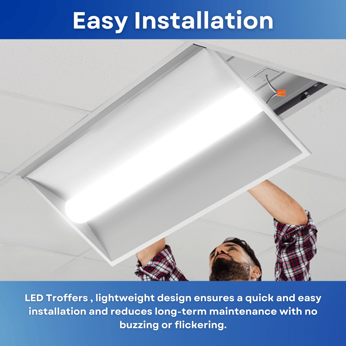 Wen Lighting LED Recessed Ceiling Troffer