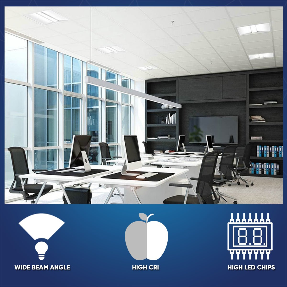Wen Lighting LED Recessed Ceiling Troffer
