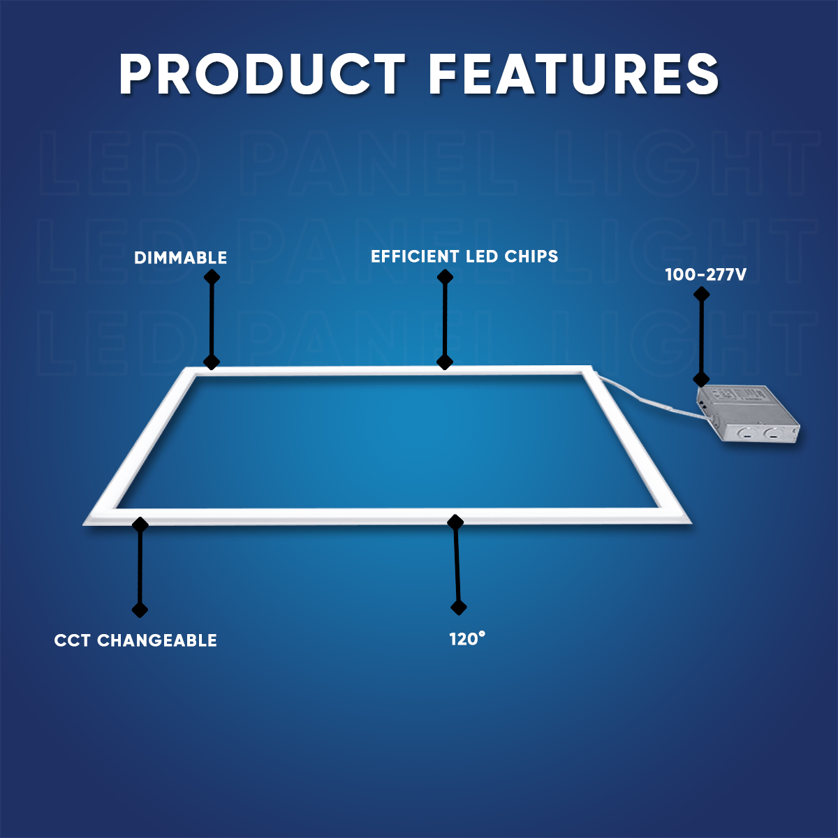Wen Lighting LED Recessed T-Bar Panel Light