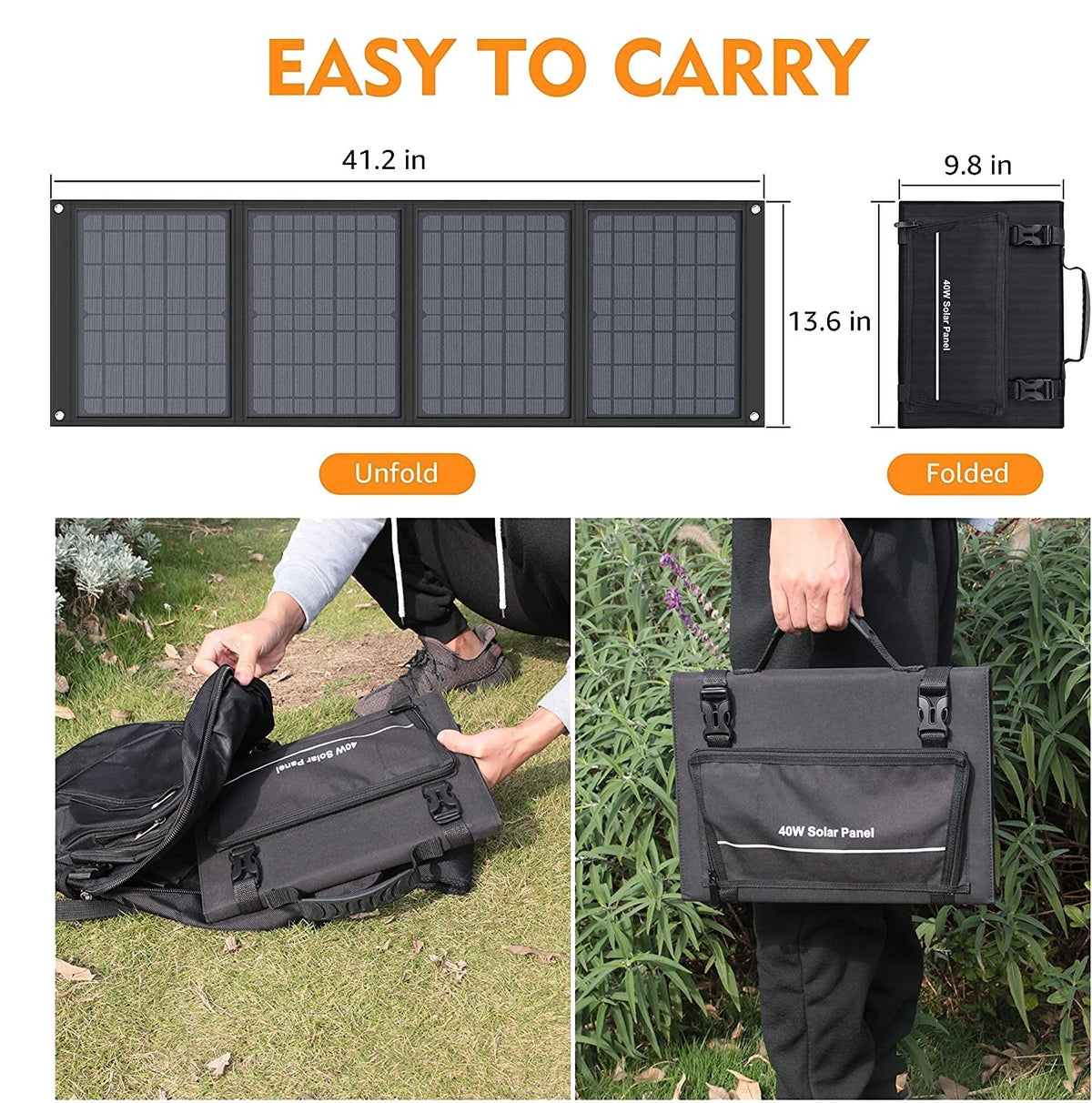 KEUTEK 40W Foldable Monocrystalline Solar Panel