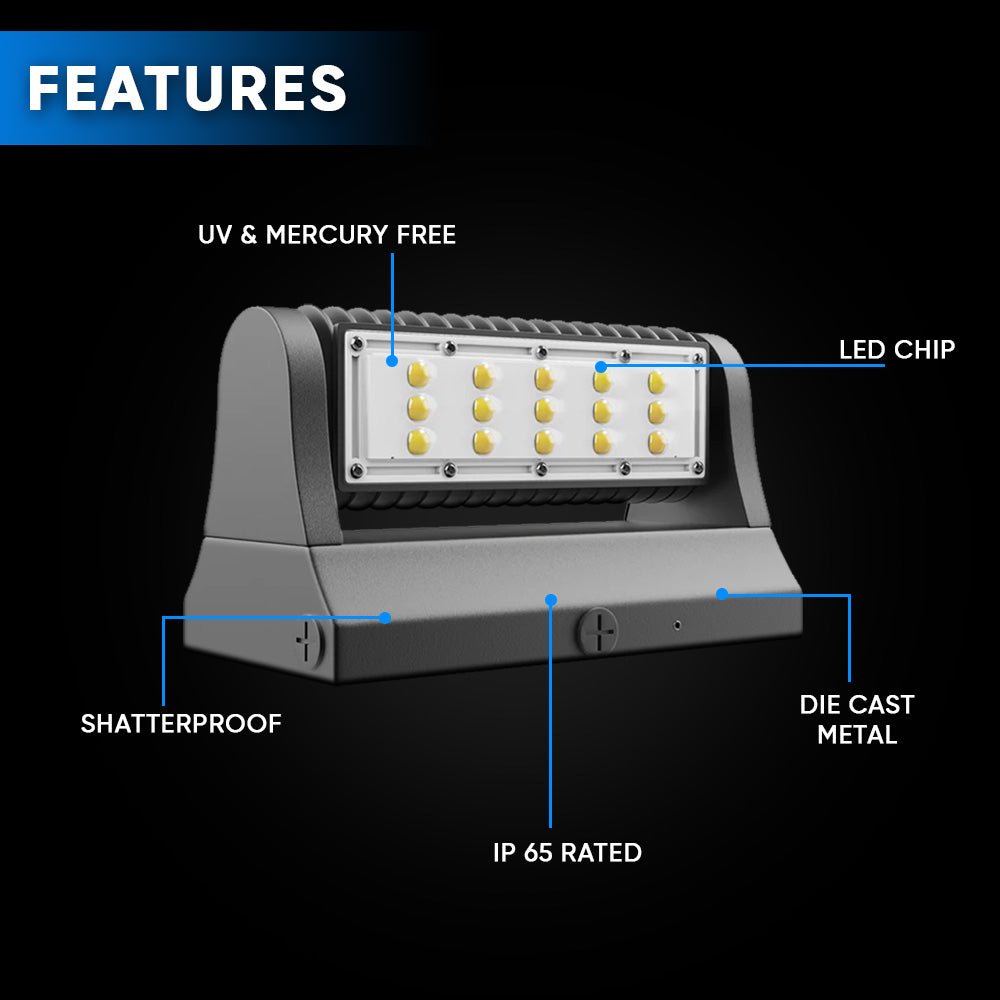 Wen Lighting Rotatable LED Outdoor Wall Pack