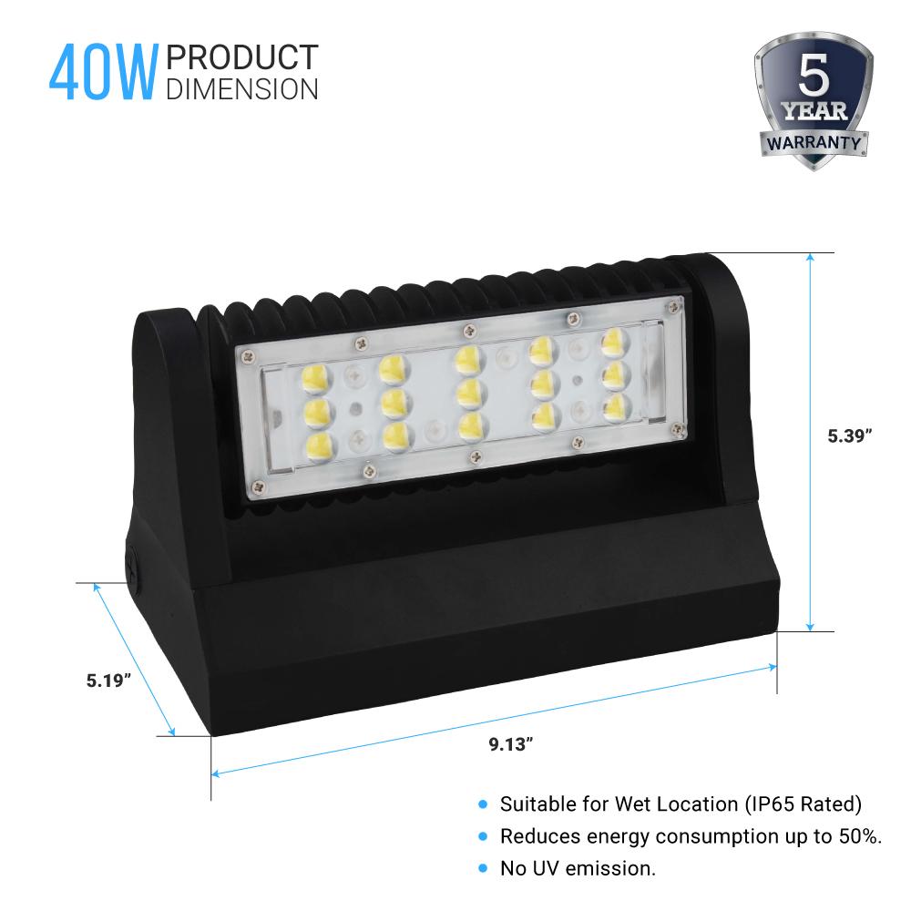 Wen Lighting Rotatable LED Outdoor Wall Pack