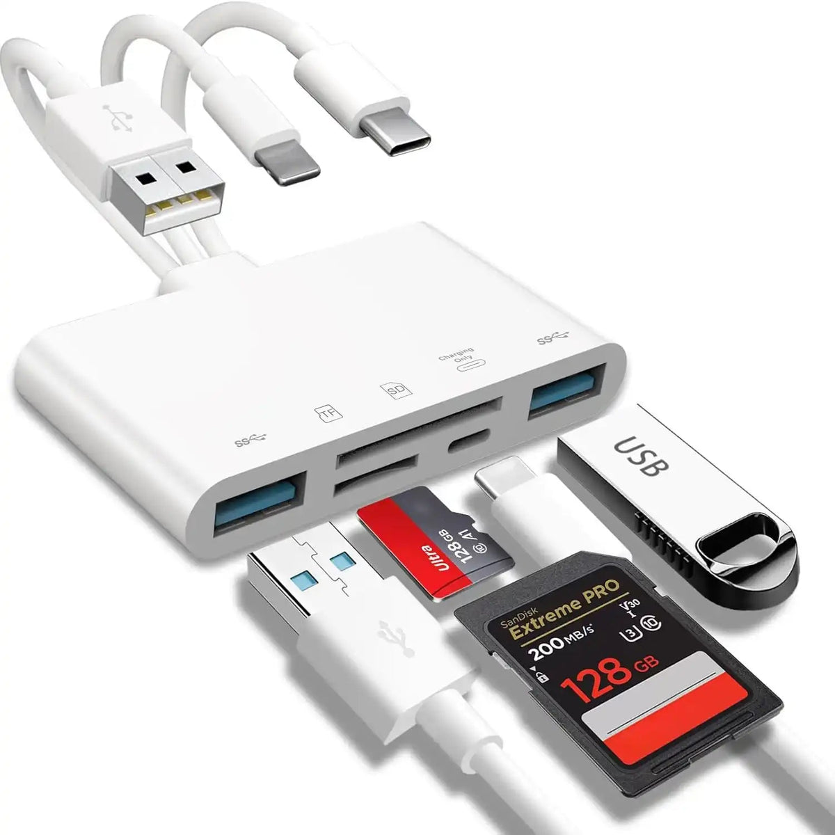 TUTT 5-in-1 Card Reader and microSDXC Bundle