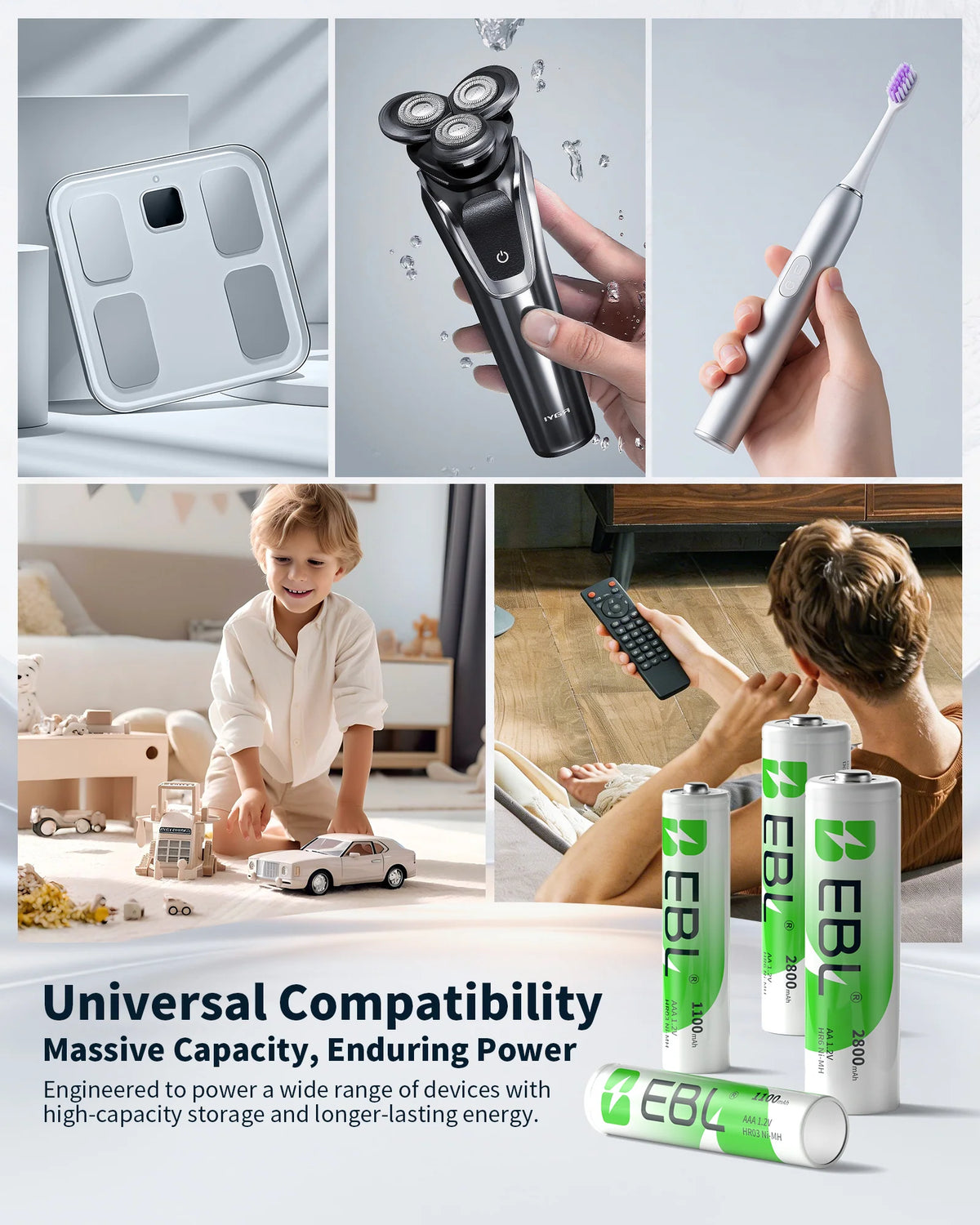 EBLOfficial Rechargeable Battery and Charger Set