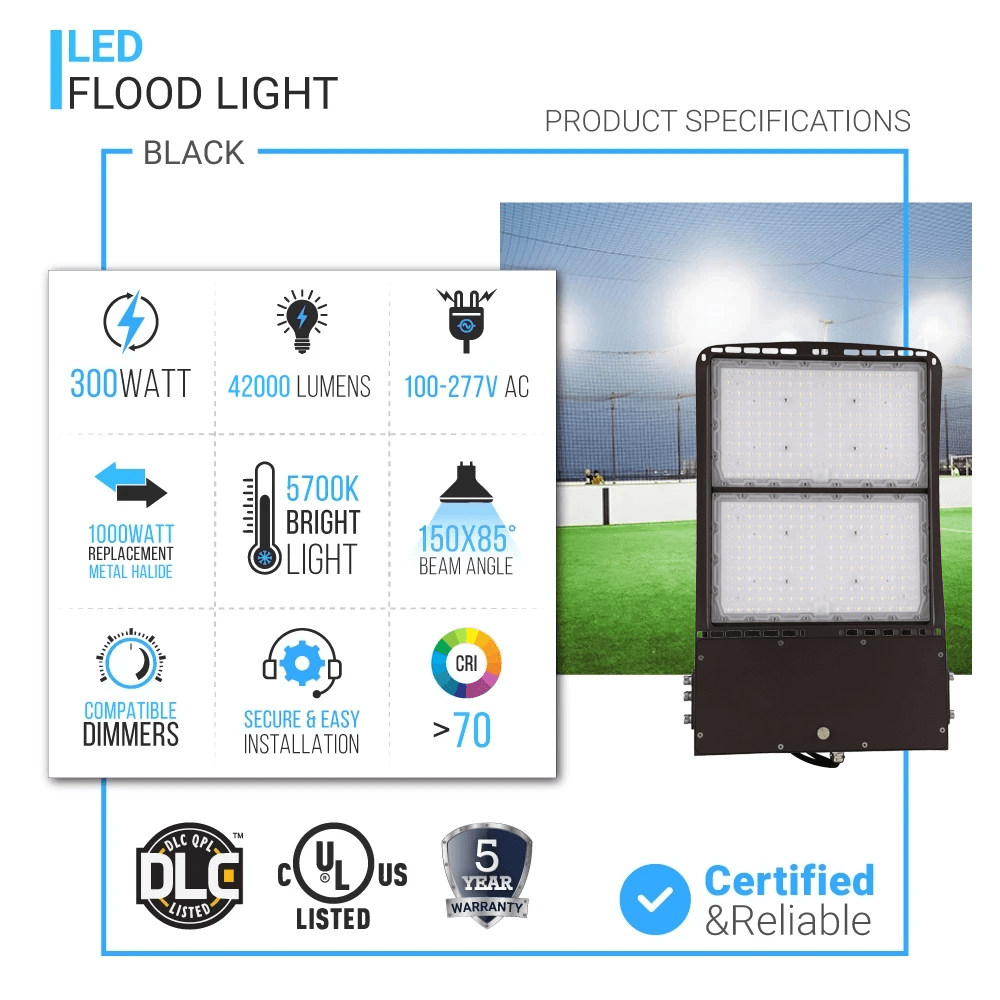Wen Lighting Adjustable Outdoor LED Flood Light