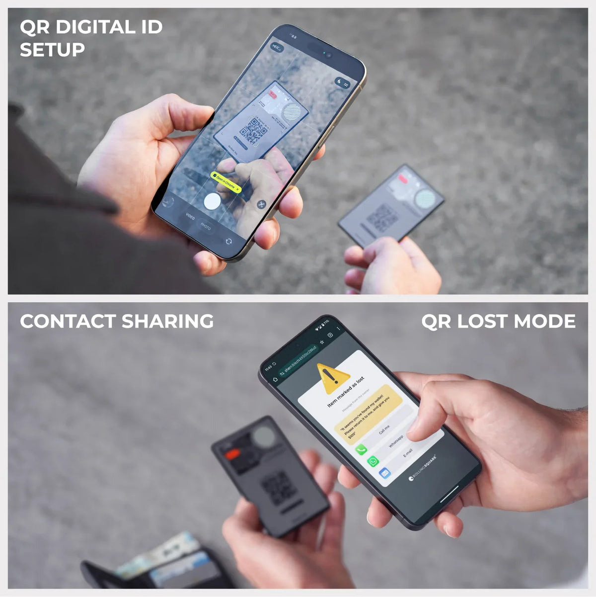 Rolling Square Rechargeable Bluetooth Wallet Tracker