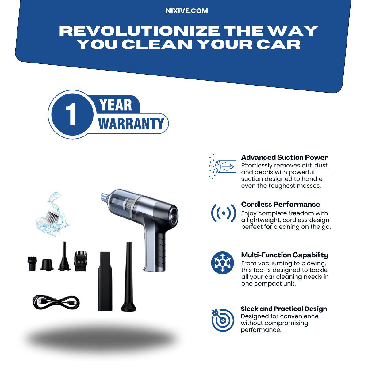 NIXIVE™ Cordless Handheld Vacuum and Blower