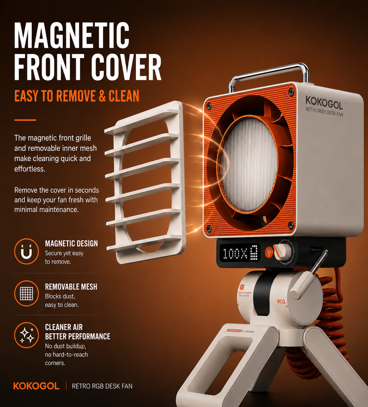 KOKOGOL Rechargeable Desk Fan