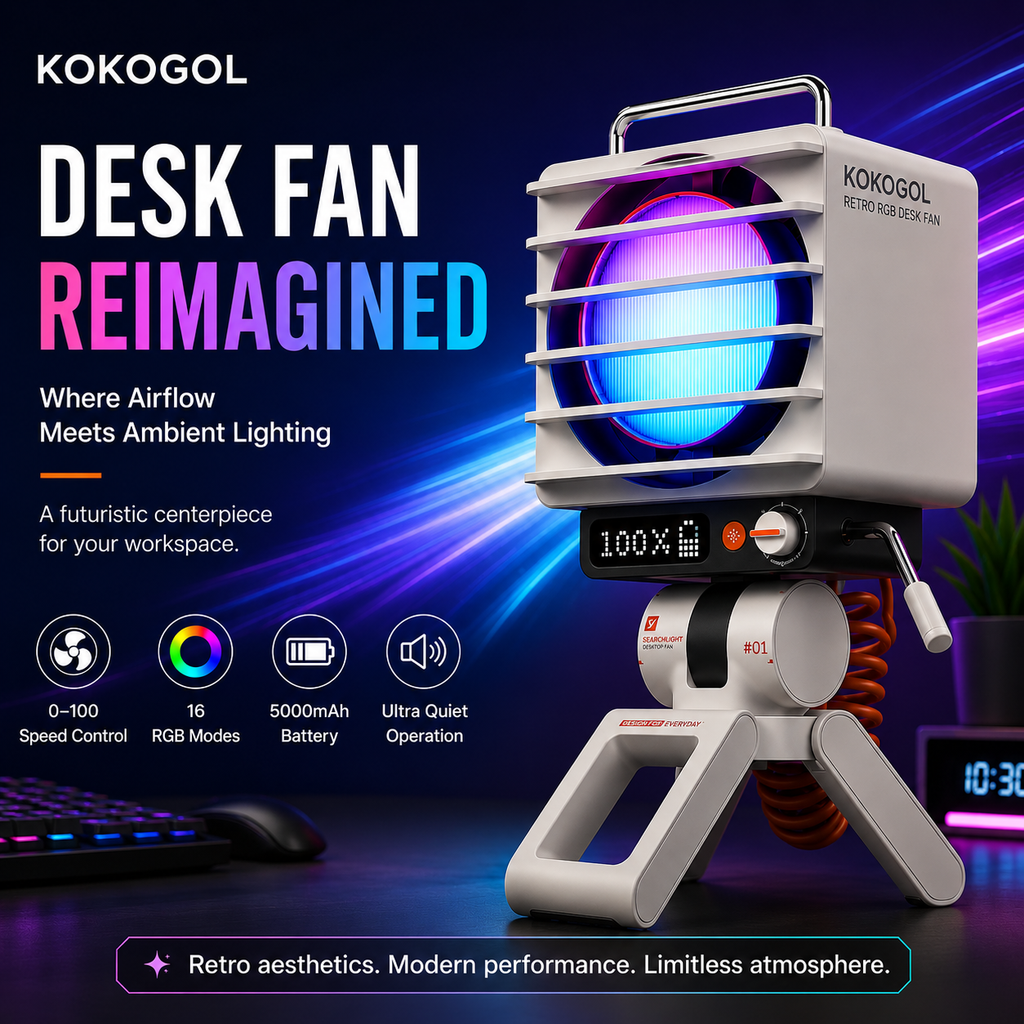 KOKOGOL Rechargeable Desk Fan