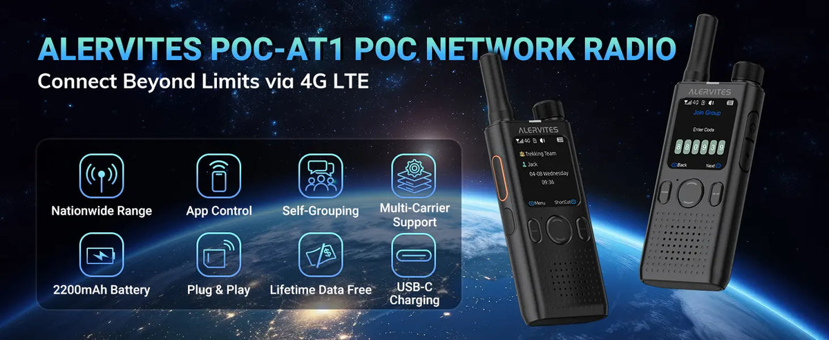 Alervites LTE Push-to-Talk Radio 2-Pack