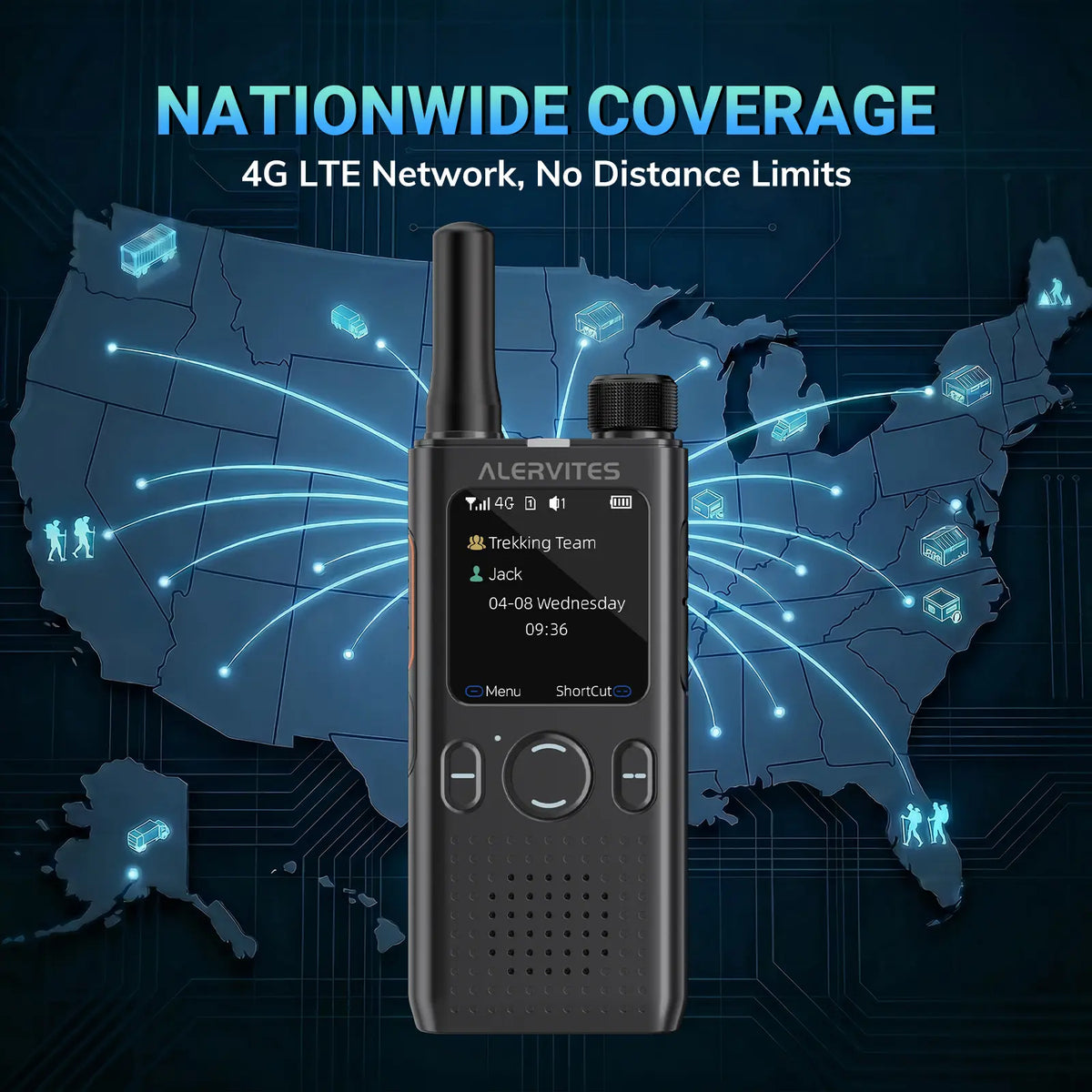 Alervites LTE Push-to-Talk Radio 2-Pack
