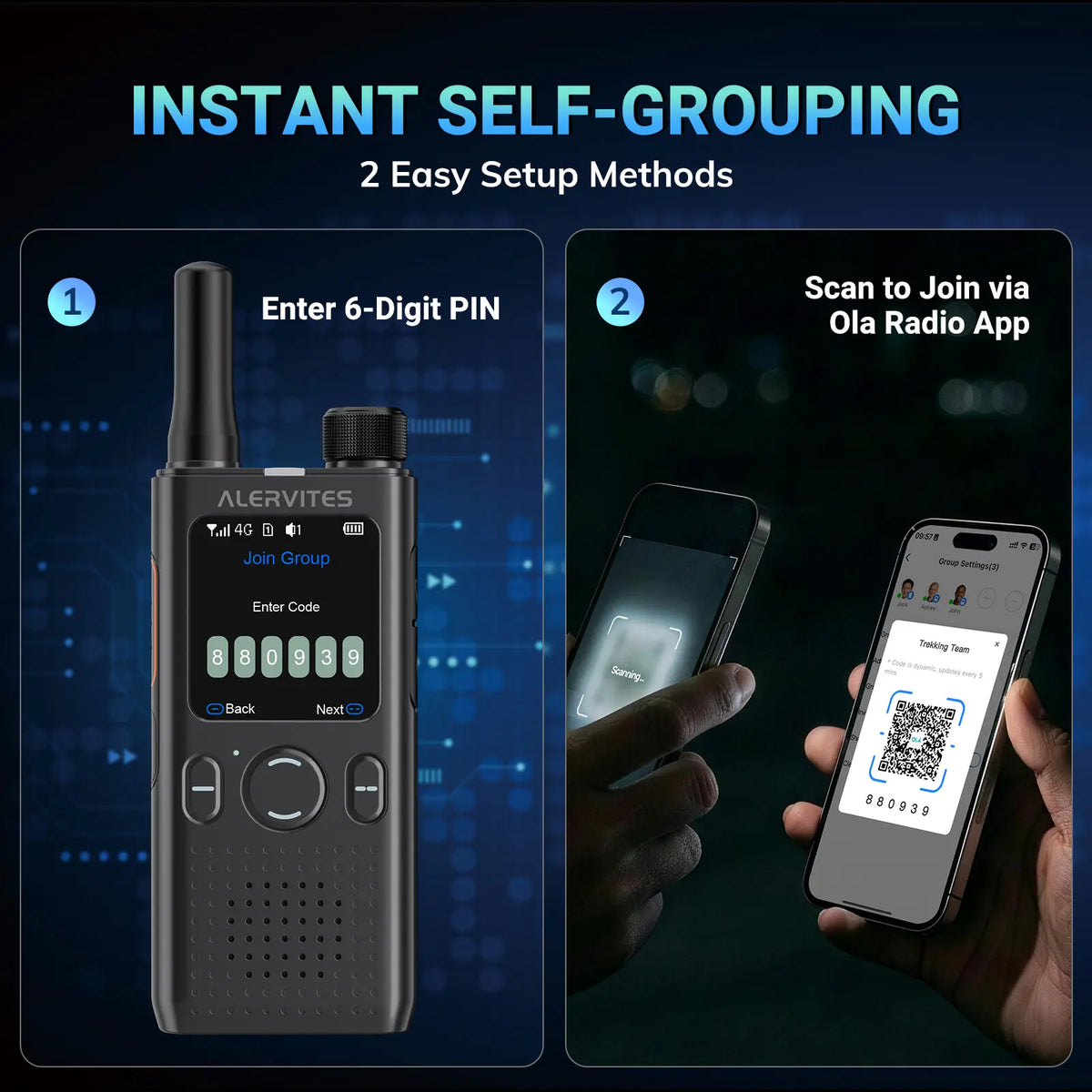 Alervites LTE Push-to-Talk Radio 2-Pack