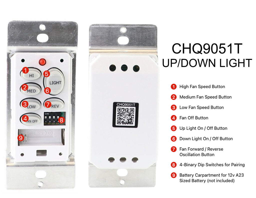 Anderic Wireless Ceiling Fan Wall Control