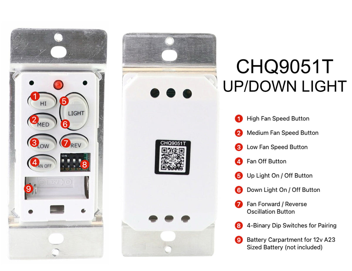 Anderic Wireless Ceiling Fan Wall Control