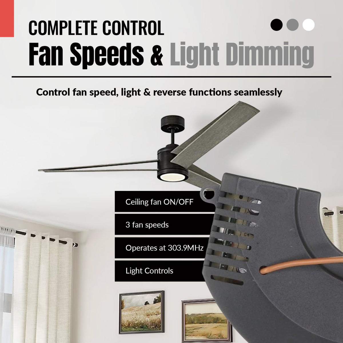 Anderic 303.9MHz Ceiling Fan Receiver