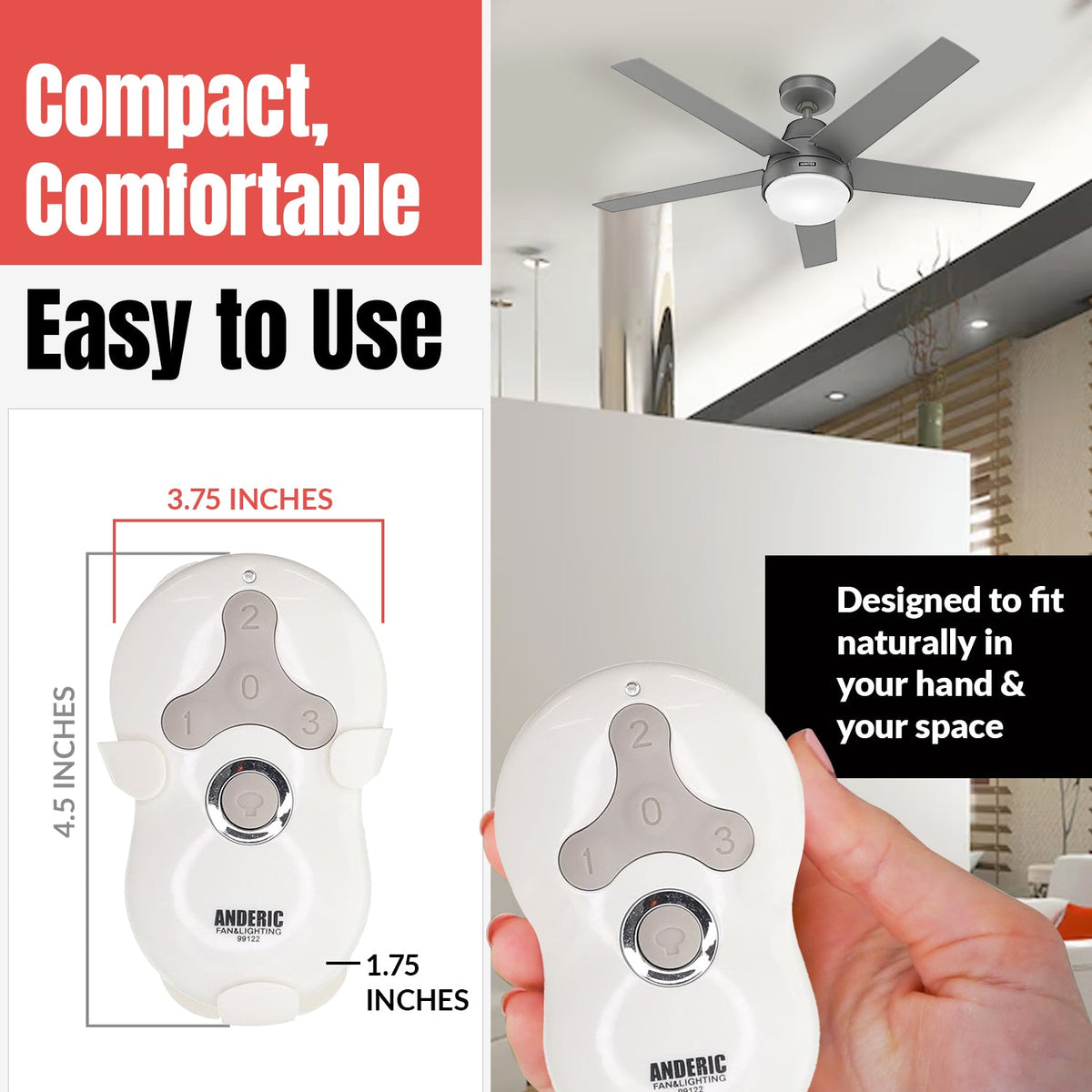 Anderic Ceiling Fan Remote Control