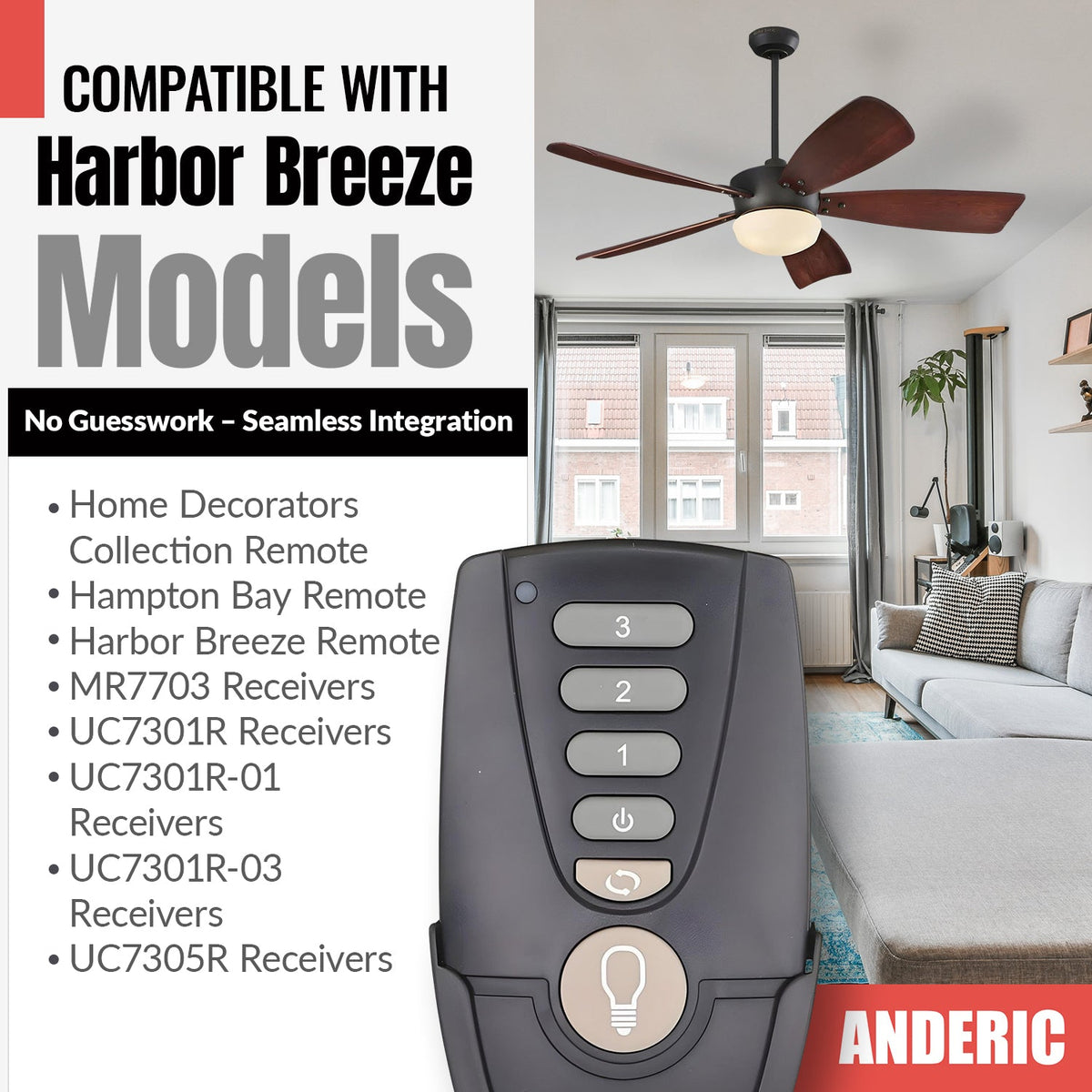 Anderic Ceiling Fan Remote Control