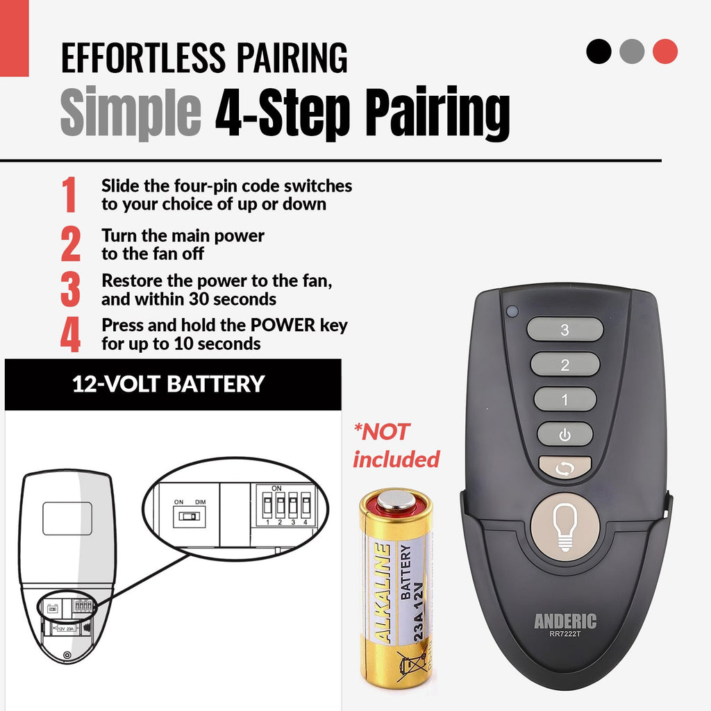 Anderic Ceiling Fan Remote Control