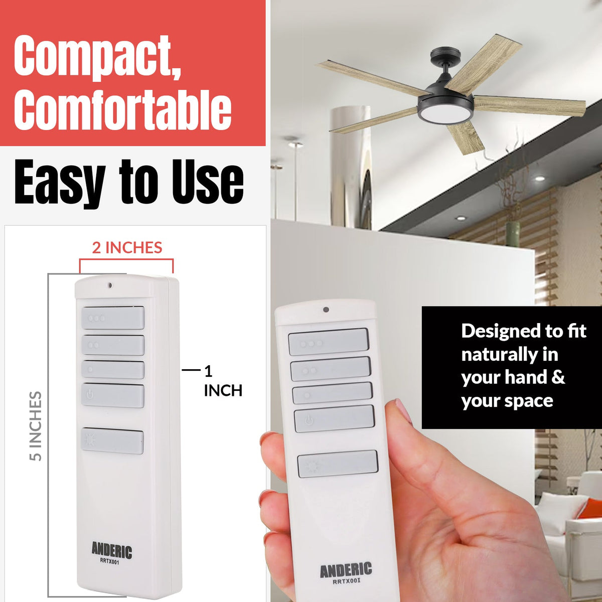 Anderic Ceiling Fan Remote Control