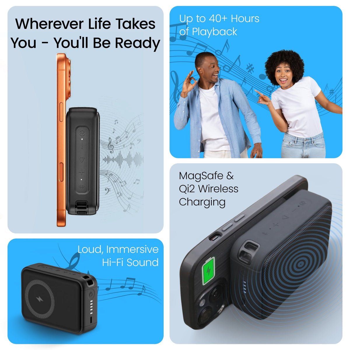 AquaVault Inc. Portable Bluetooth Speaker Power Bank