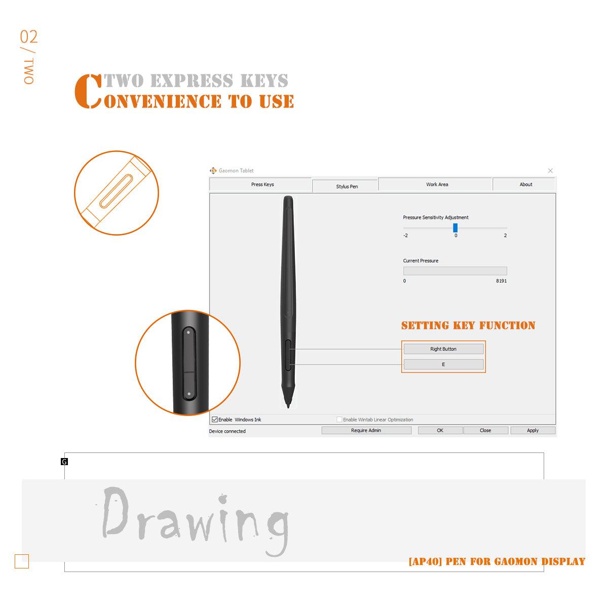 GAOMON Rechargeable Drawing Stylus for PD1560