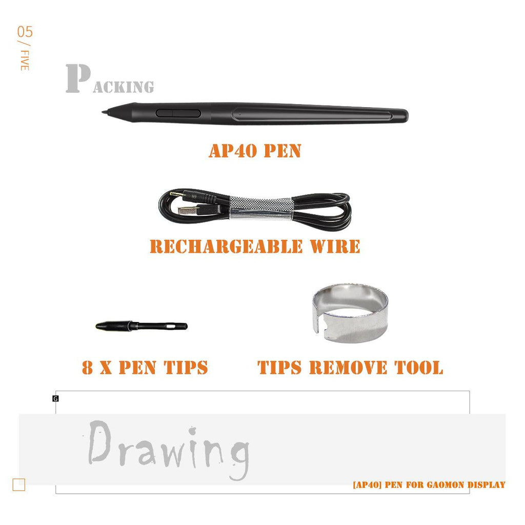 GAOMON Rechargeable Drawing Stylus for PD1560
