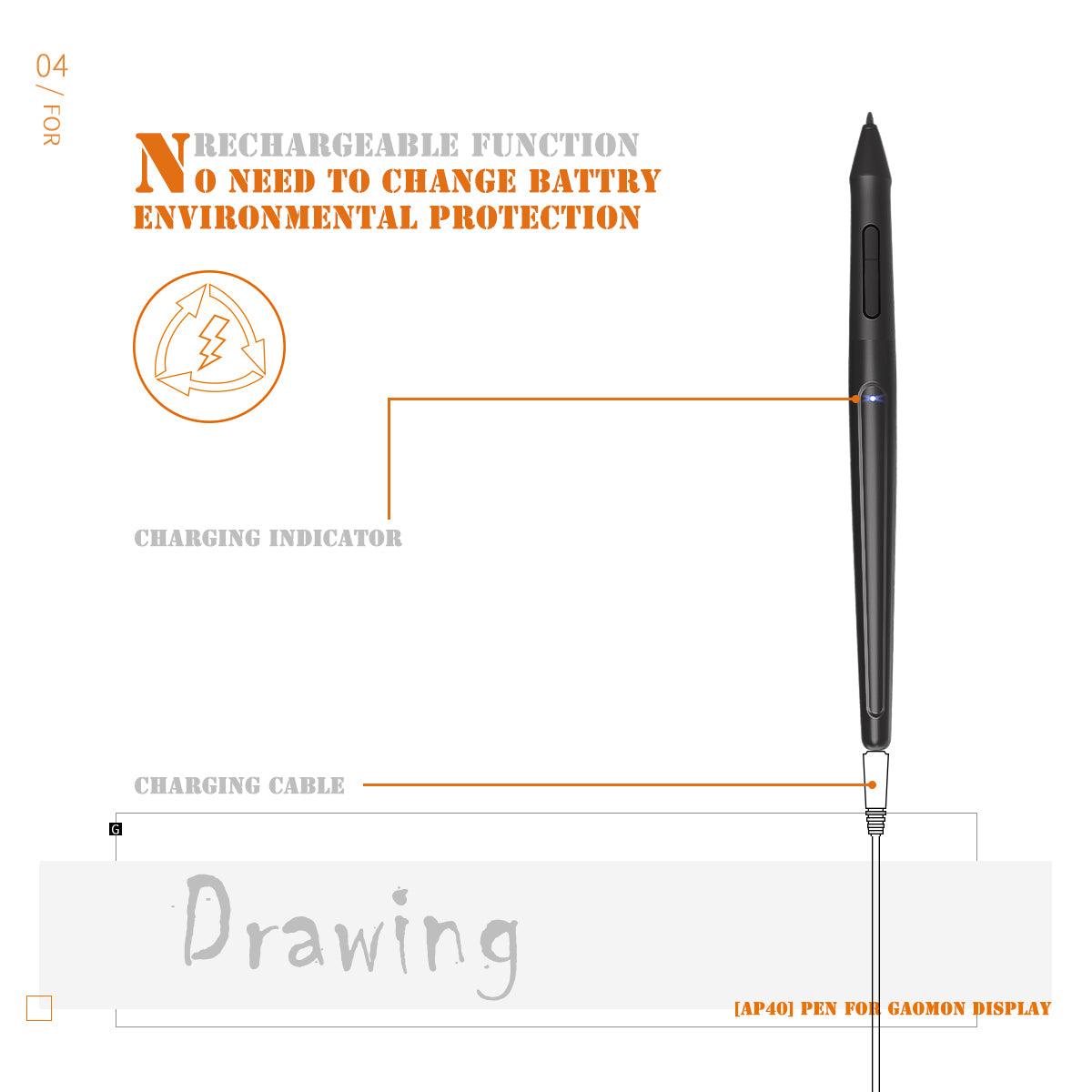 GAOMON Rechargeable Drawing Stylus for PD1560