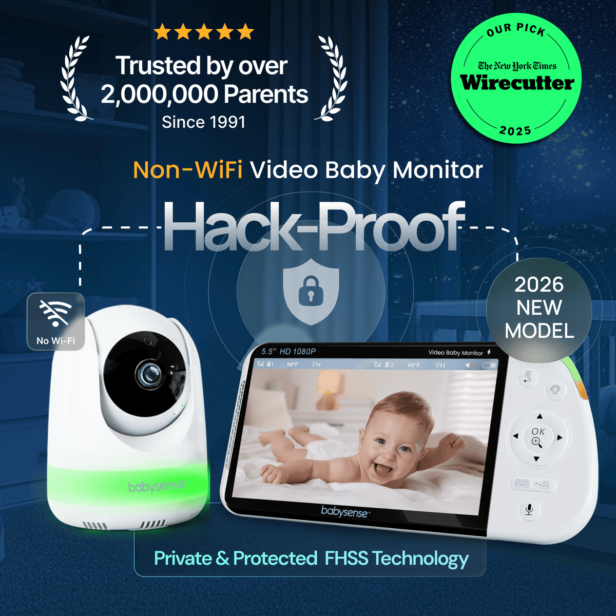 Babysense Non-WiFi Video Baby Monitor