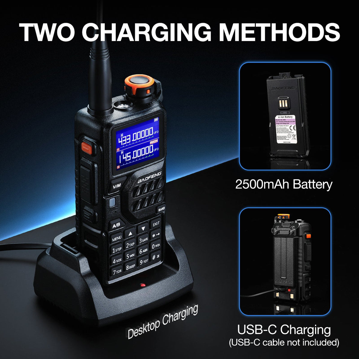 Baofeng 10W Tri-Band Handheld Two-Way Radio