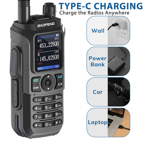 Baofeng 6W Tri-Band Handheld Radio