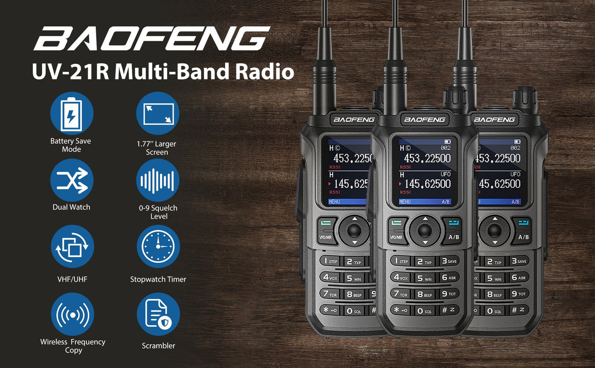 Baofeng 6W Tri-Band Handheld Radio