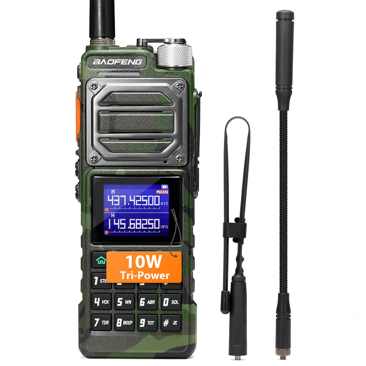Baofeng 10W Tri-Power Handheld Two-Way Radio