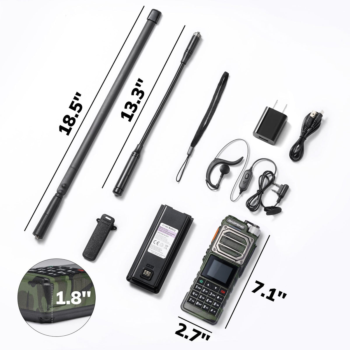 Baofeng 10W Tri-Power Handheld Two-Way Radio