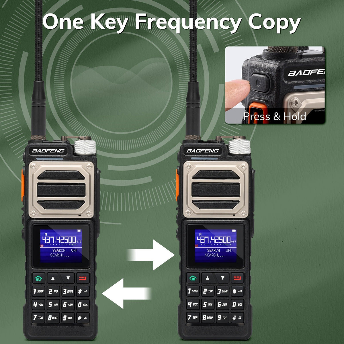Baofeng 10W Tri-Power Handheld Two-Way Radio