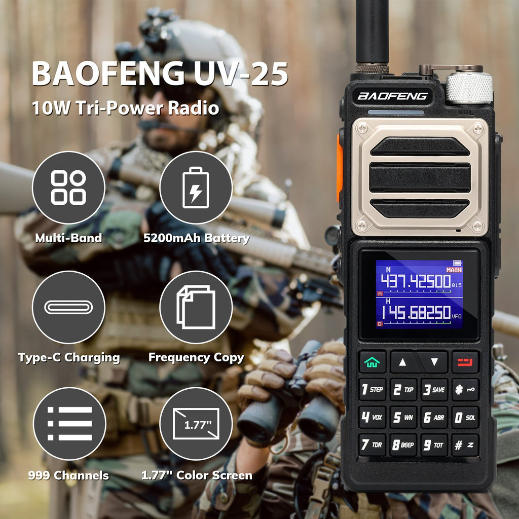 Baofeng 10W Tri-Power Handheld Two-Way Radio