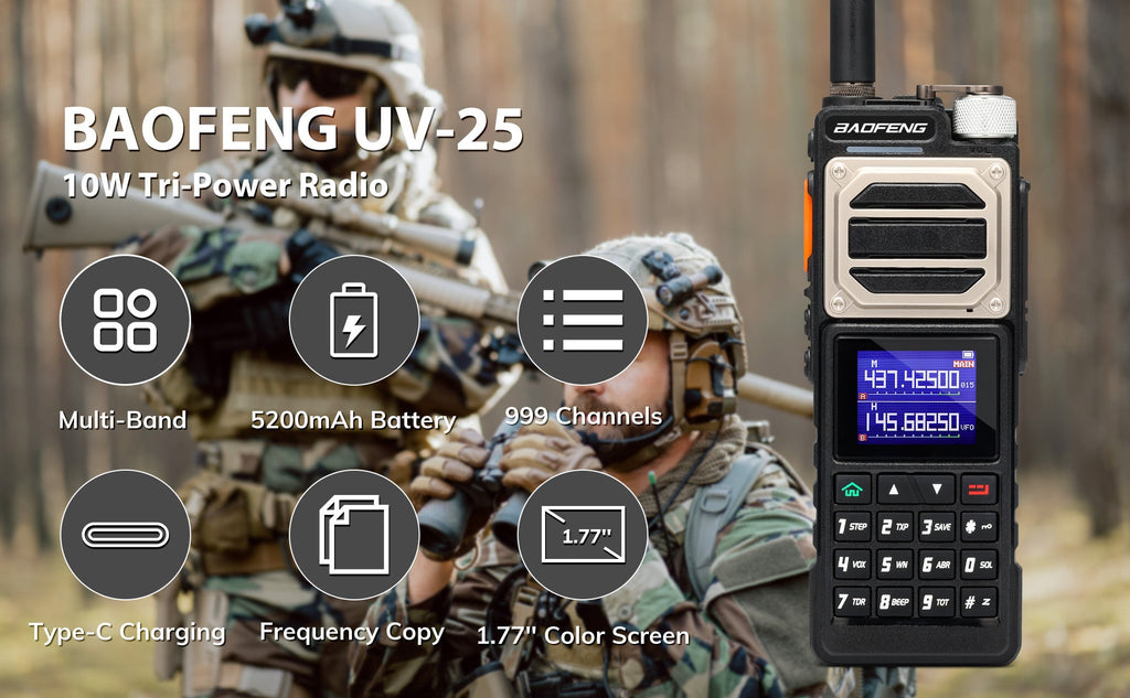 Baofeng 10W Tri-Power Handheld Two-Way Radio