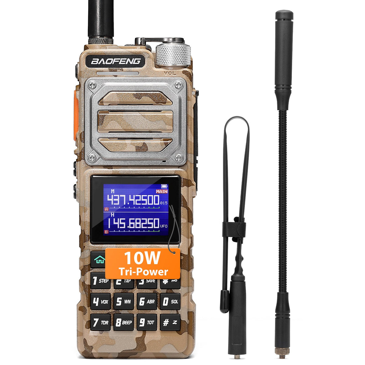 Baofeng 10W Tri-Power Handheld Two-Way Radio