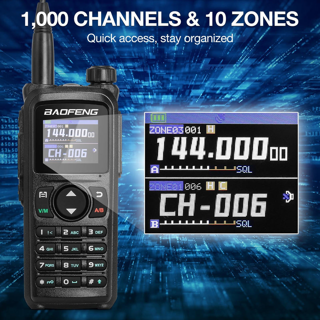 Baofeng 10W Tri-Band Handheld Two-Way Radio