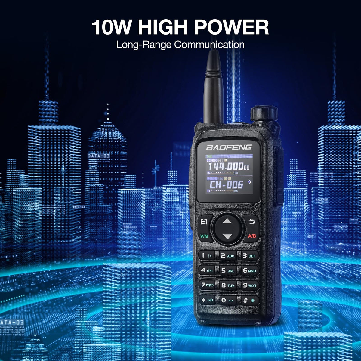 Baofeng 10W Tri-Band Handheld Two-Way Radio