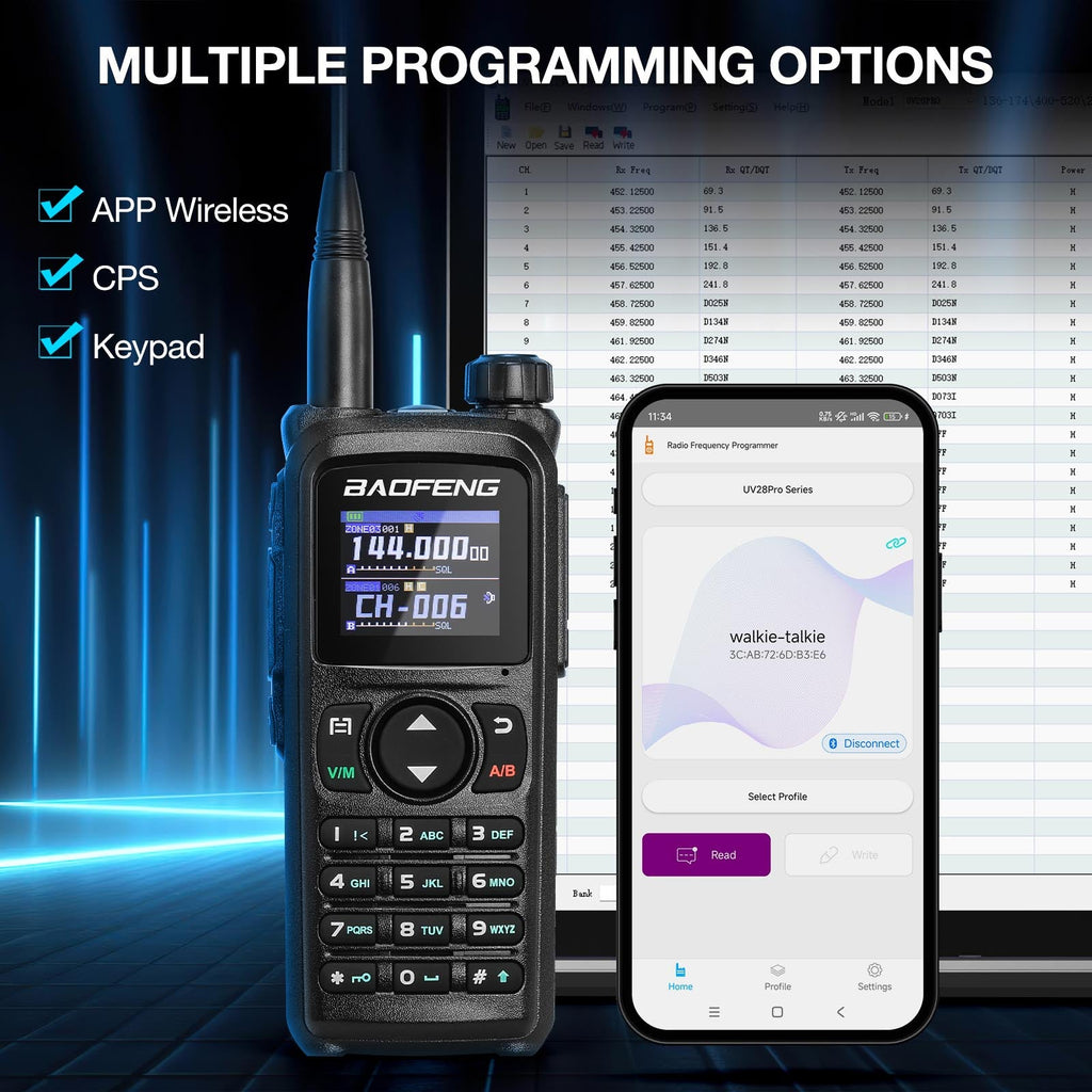 Baofeng 10W Tri-Band Handheld Two-Way Radio